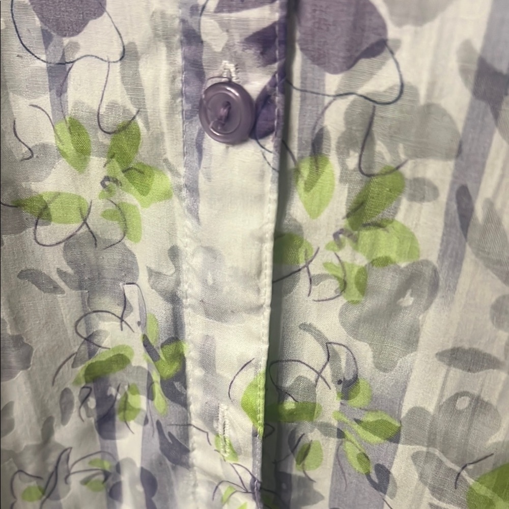 Joanna Purple and Green Casual Button Down Shirt - Picture 10 of 15